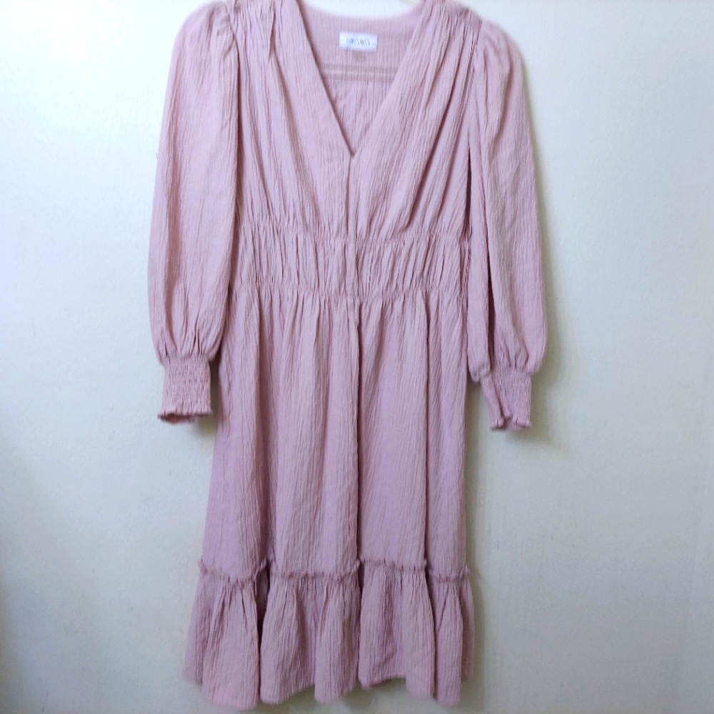 Calvin Klein Boho Tiered Dress Mauve Size 4